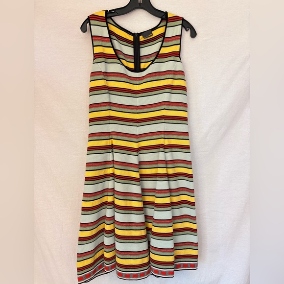 Fendi A-Line Flounce Sleeveless Embossed Dress - Picture 1 of 12